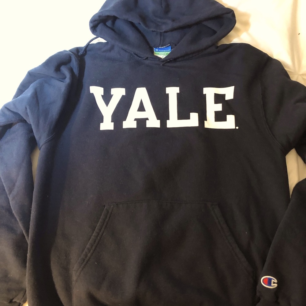 Yale University Champion eco-fleece hoodie in adult size small